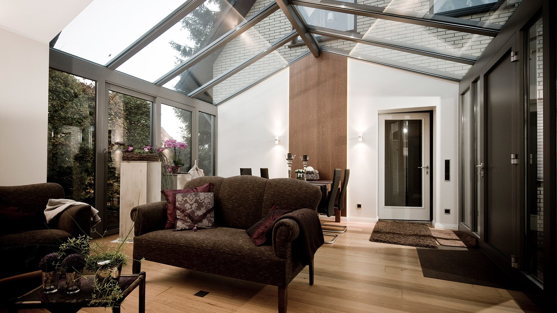 Glasdach Wintergarten Wohnzimmer