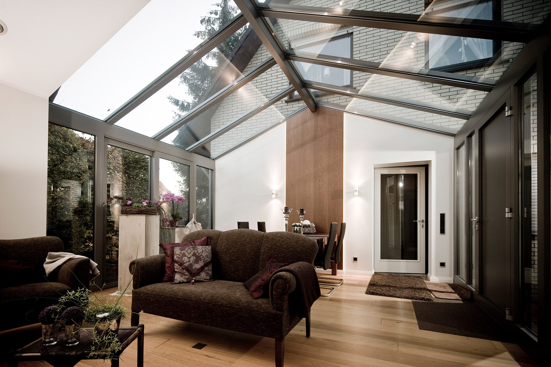 Glasdach Wintergarten Wohnzimmer